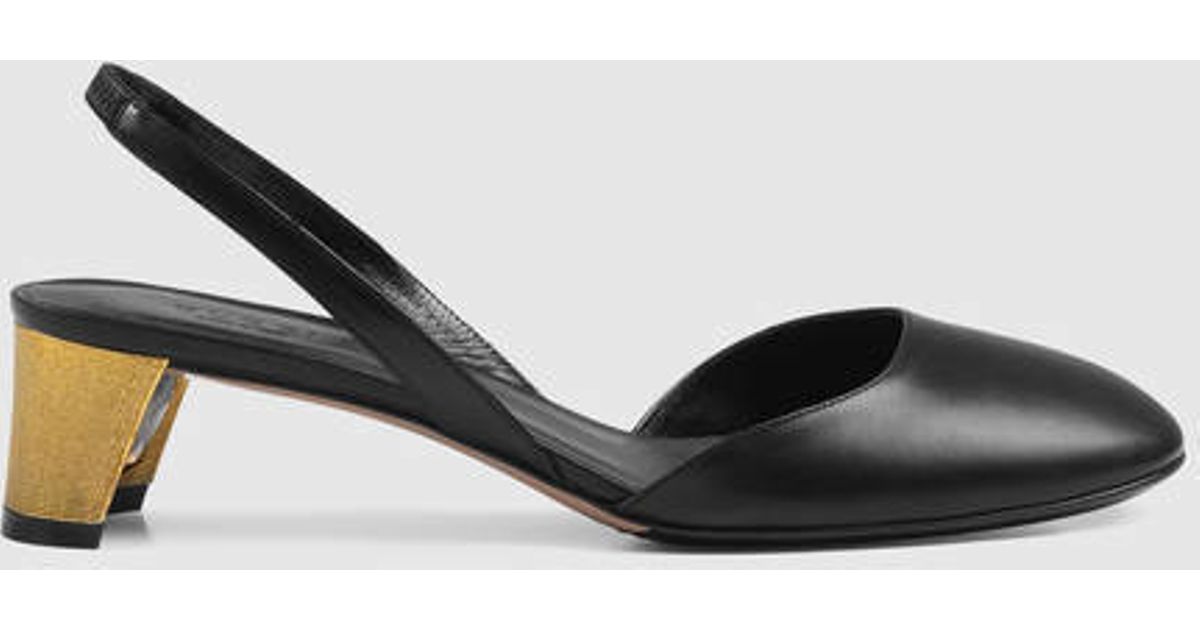 Gucci Leather Slingback Eel Pump in 