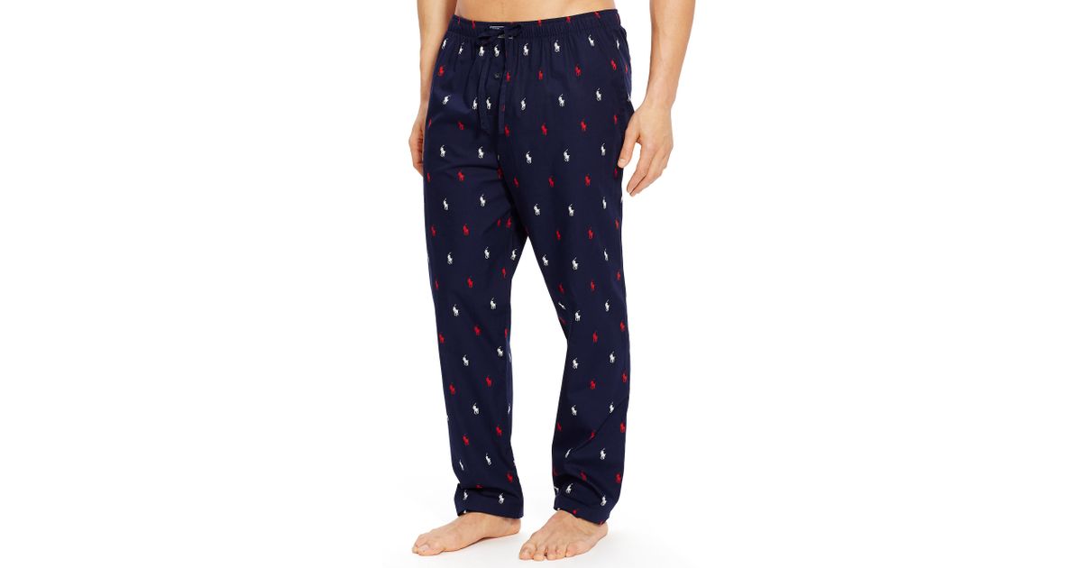Polo Ralph Lauren Cotton Allover Pony Sleep Pant in Blue for Men | Lyst