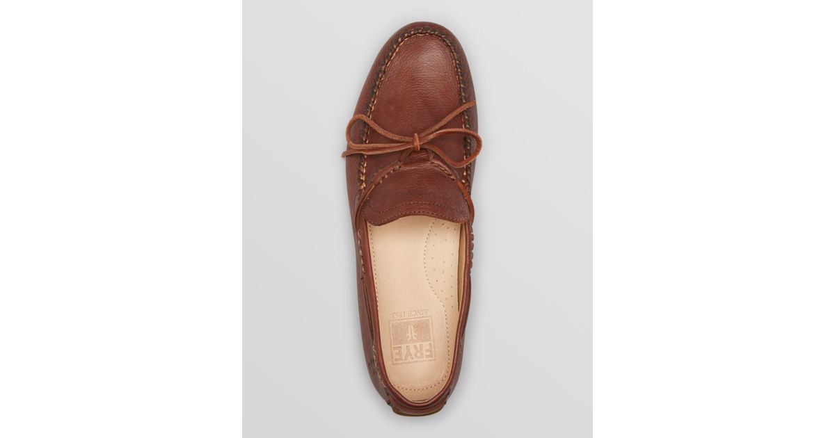 Frye Lewis Tie Leather Driving Loafers 