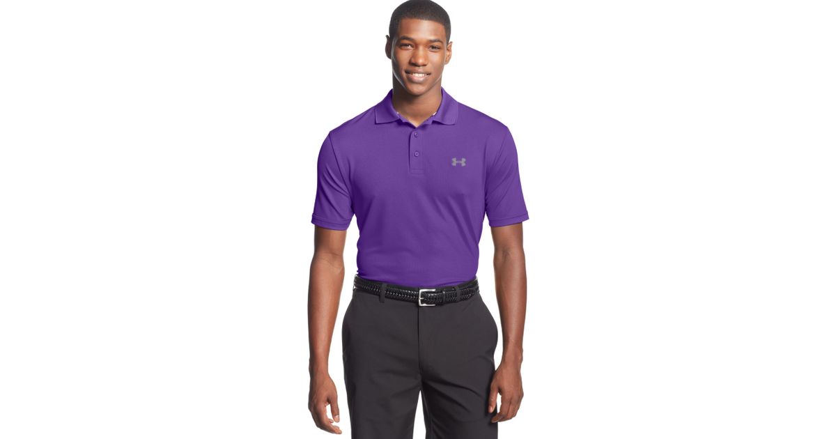 purple under armour polo
