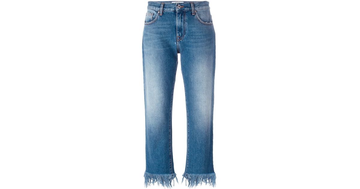 womens frayed hem jeans