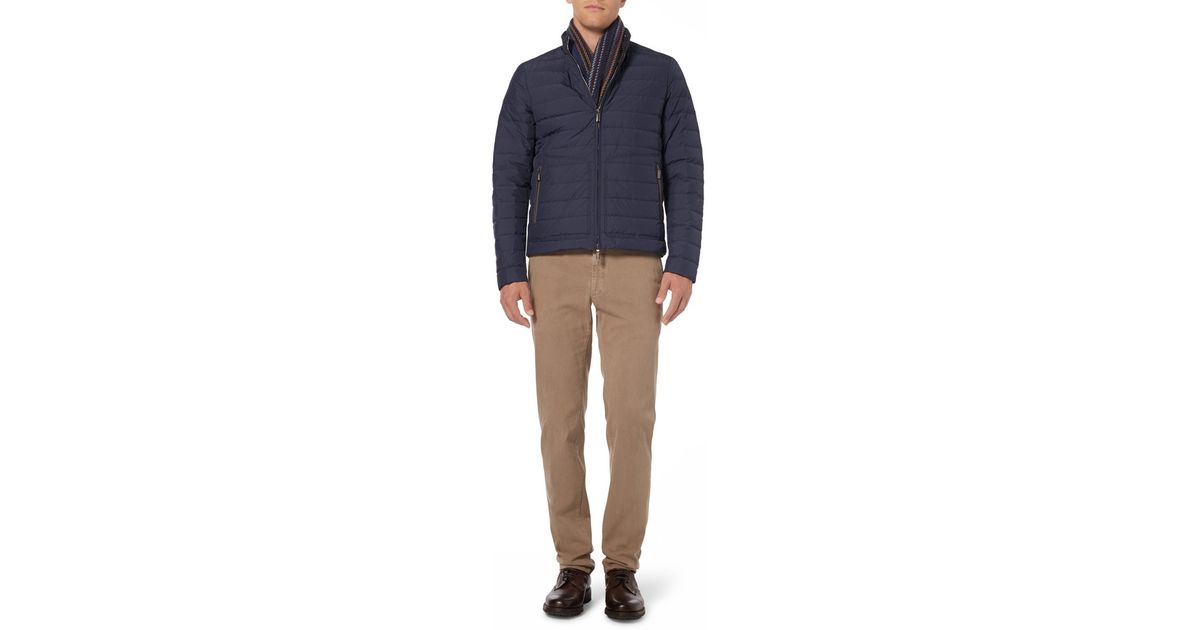 Canali Rain & Wind Tech Quilted DownFilled Jacket in Blue for Men Lyst