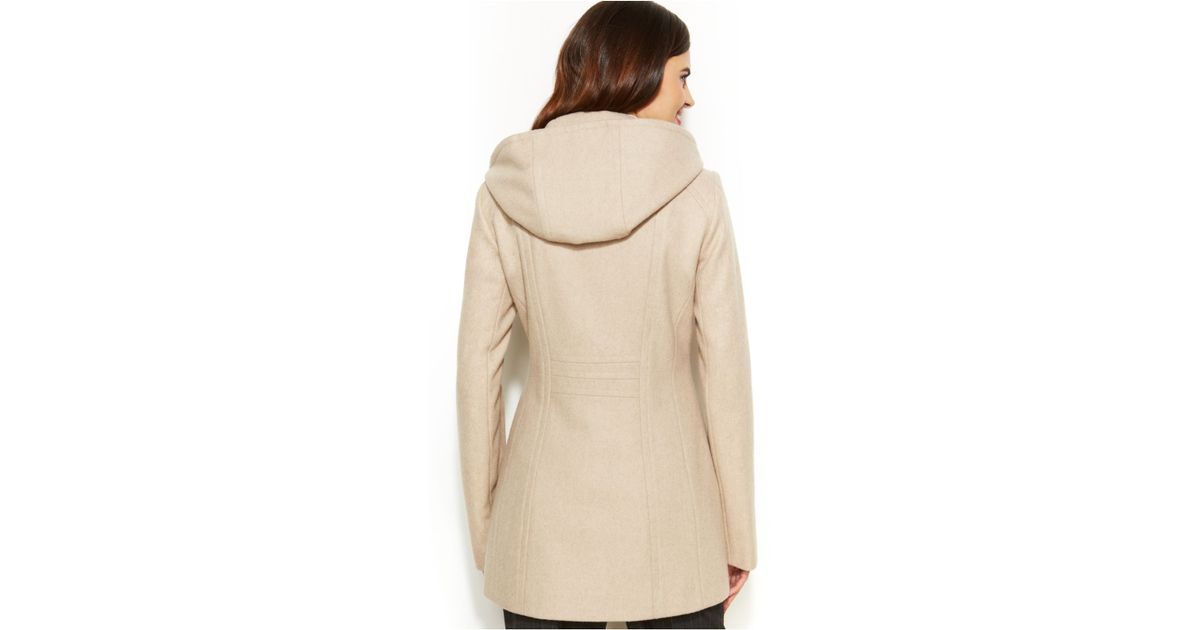 anne klein wool coat with hood