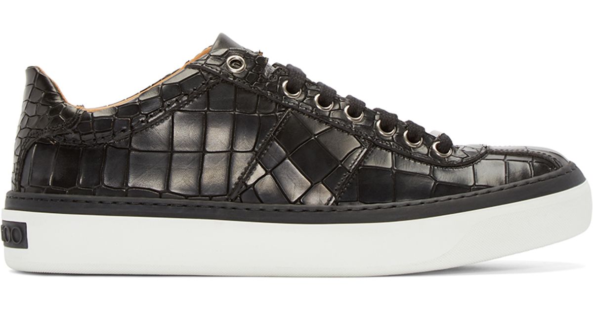 Black Croc Portman Low-top Sneakers 