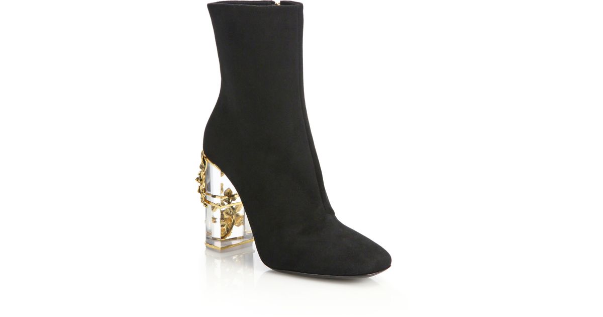 lucite heel boots