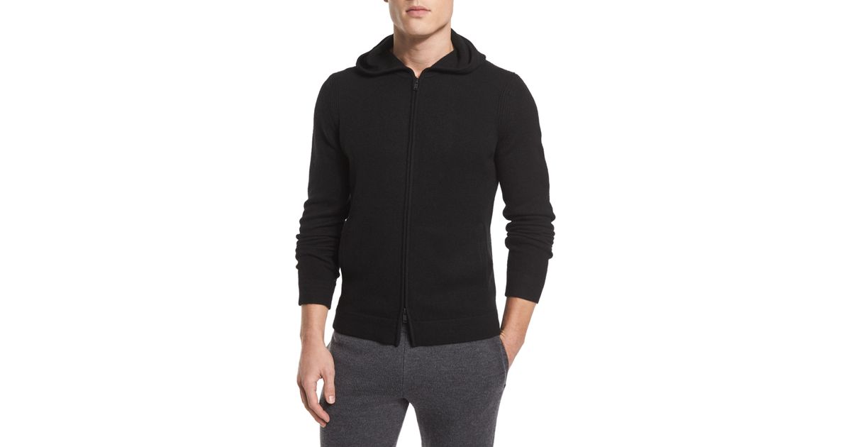 cashmere full zip hoodie