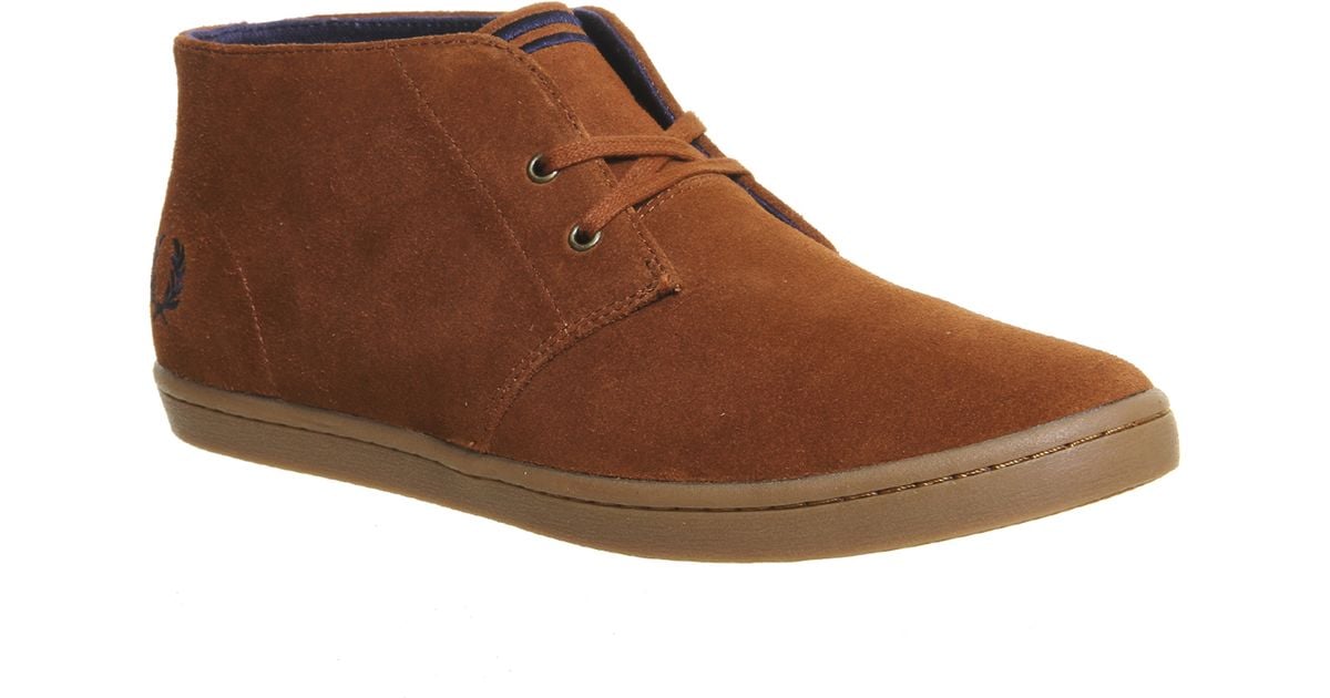 Fred Perry Byron Mid Suede in Tan (Brown) for Men - Lyst