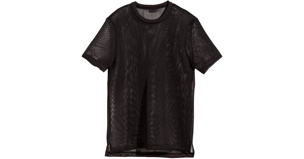H&M Mesh T-Shirt in Black for Men | Lyst