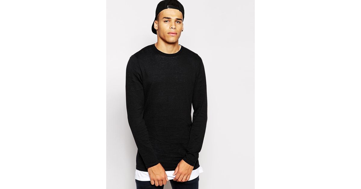 mens longline sweater