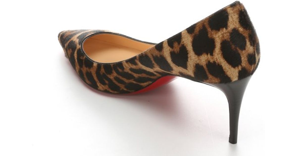 christian louboutin pony hair patent cap toe with studs  