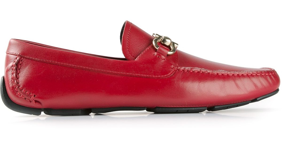 NEW SALVATORE FERRAGAMO men\'s parigi eco driver shoes in red Salvatore Ferragamo Men main image 2
