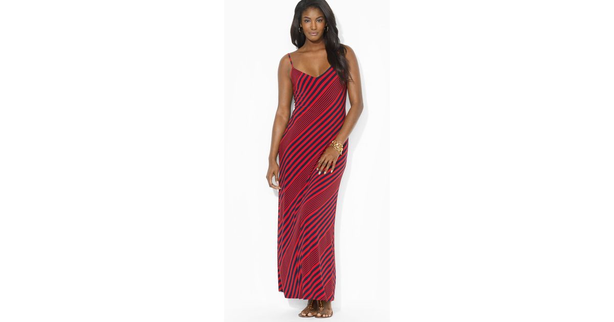 ralph lauren red maxi dress