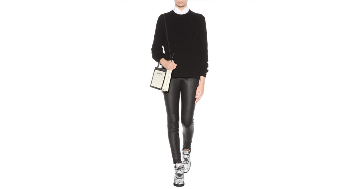 Balenciaga Navy Pochette Cotton-canvas Cross-body Bag in Black | Lyst