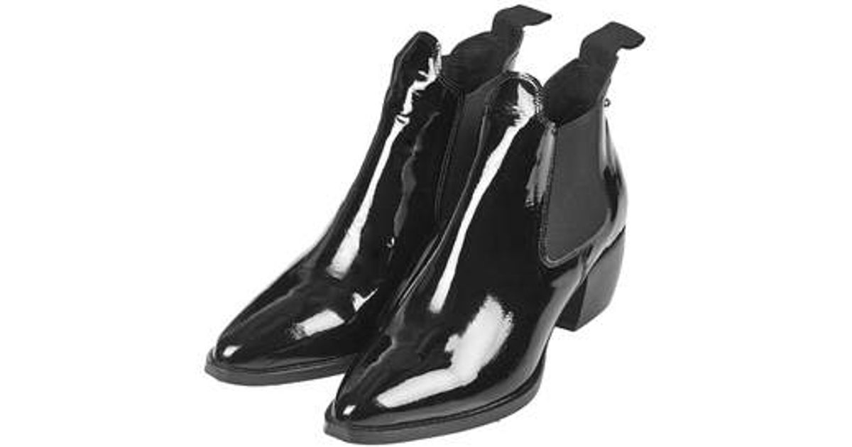 black patent boots topshop
