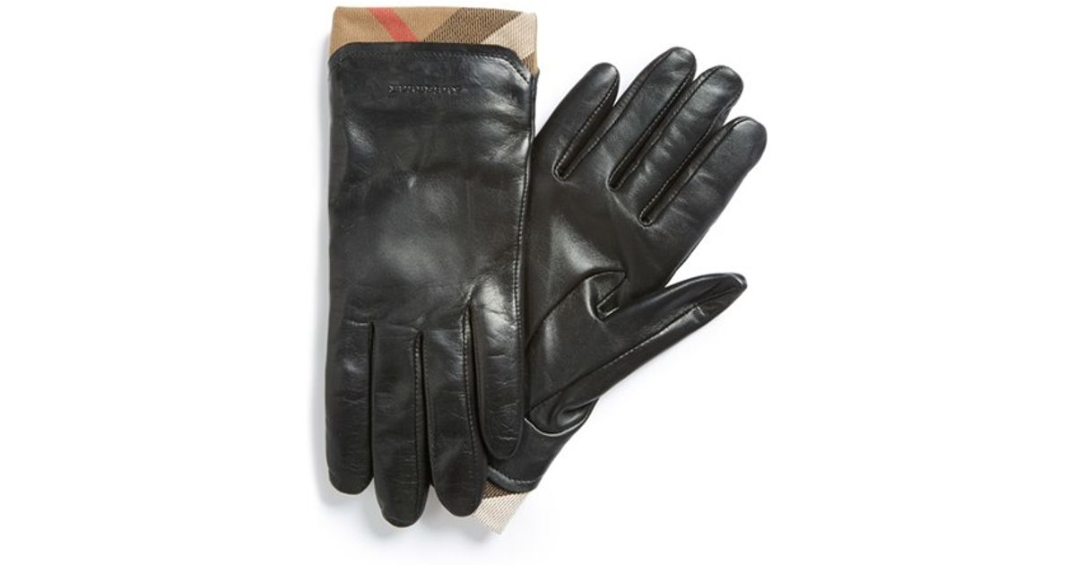 Touch Tech Leather Gloves in Black 