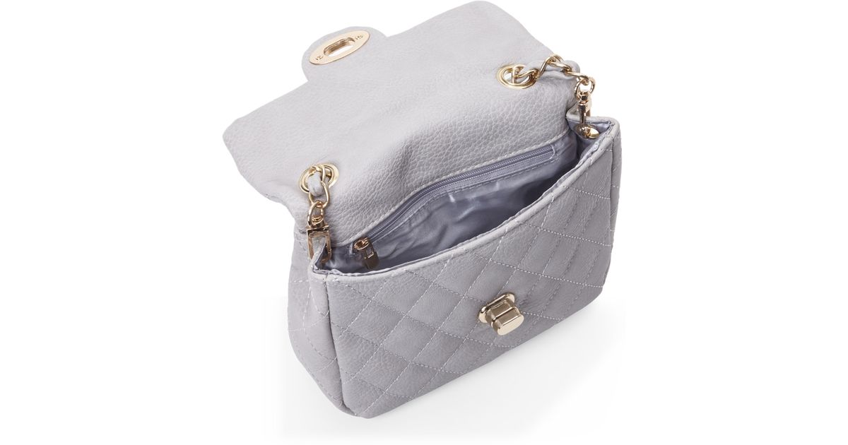 grey quilted crossbody bag