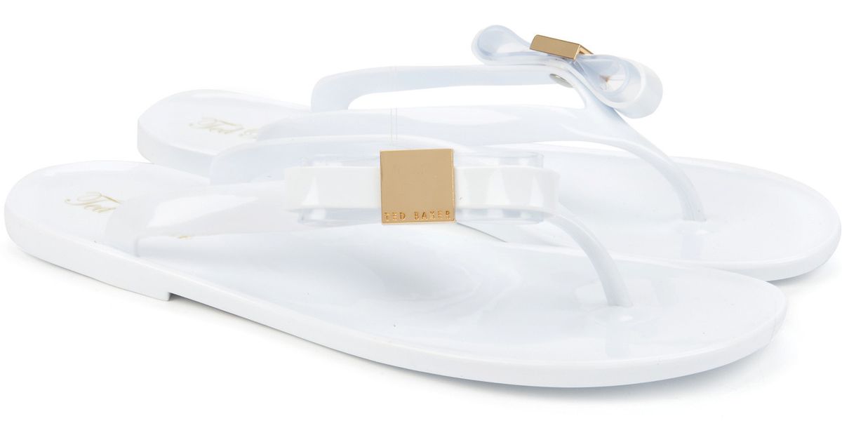 ted baker white flip flops