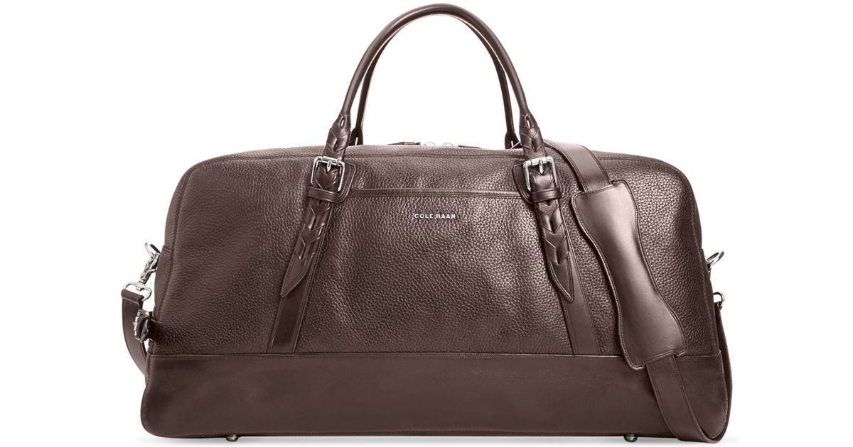 cole haan leather duffel bag