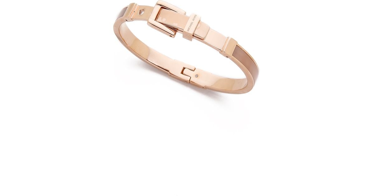 Michael Kors Mk Buckle Bangle Bracelet - Rose Gold in Pink | Lyst Canada