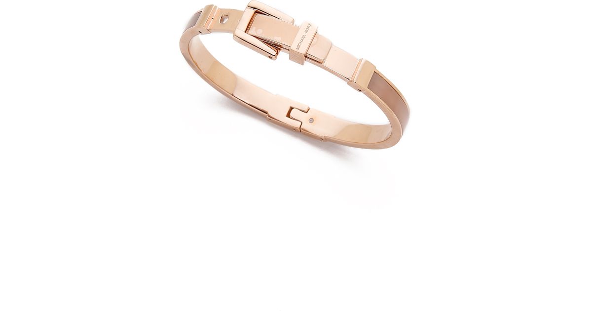 Michael Kors Mk Buckle Bangle Bracelet - Rose Gold in Pink | Lyst Canada