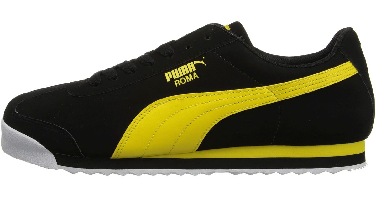 puma roma black and yellow