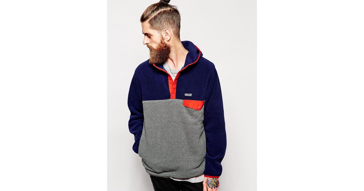 Patagonia Synchilla Snap-T Fleece Hoodie in Gray for Men | Lyst