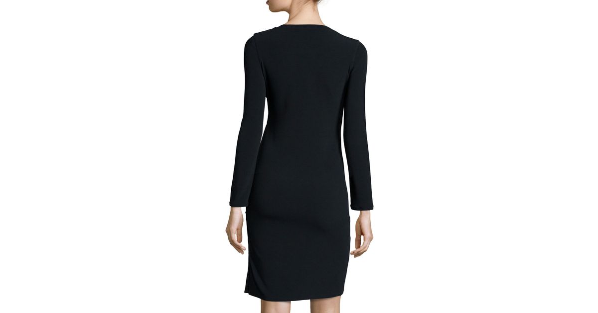calvin klein black long sleeve dress
