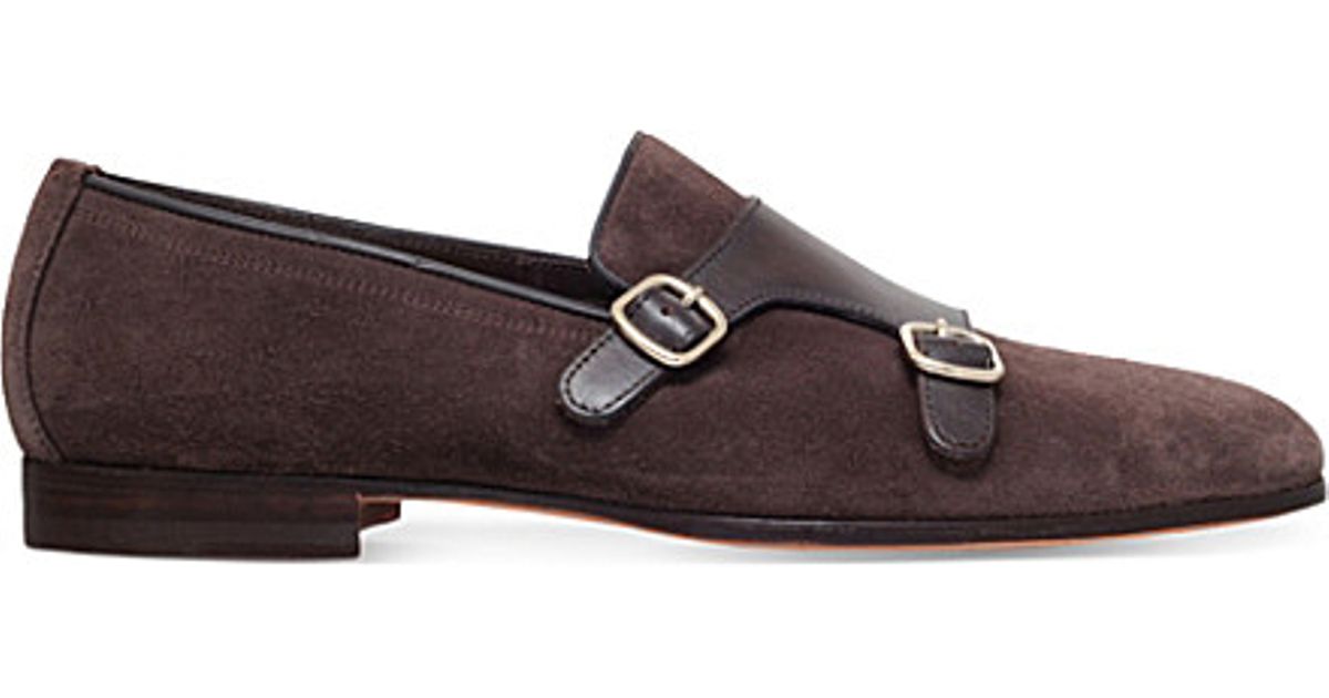 santoni double monk strap shoes