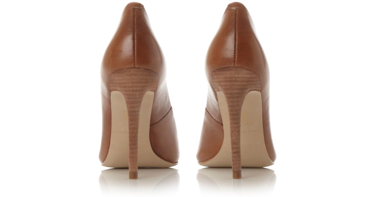 Steve Madden Proto High Stiletto Heeled Court Shoes in Tan Leather ...