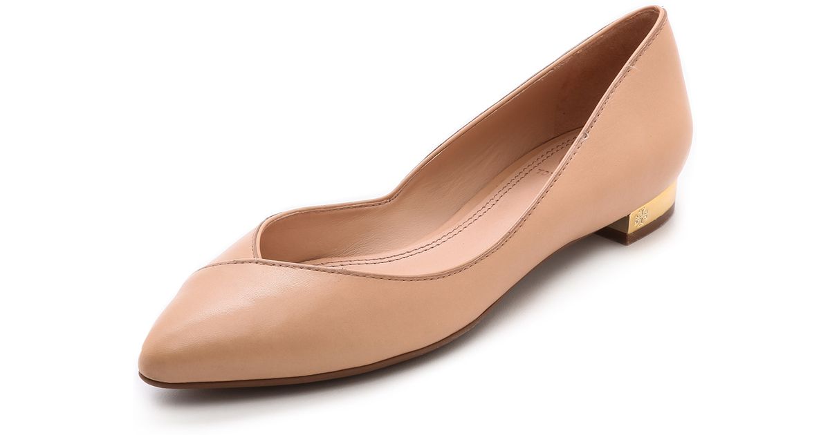 tory burch minnie travel ballet flat light oak