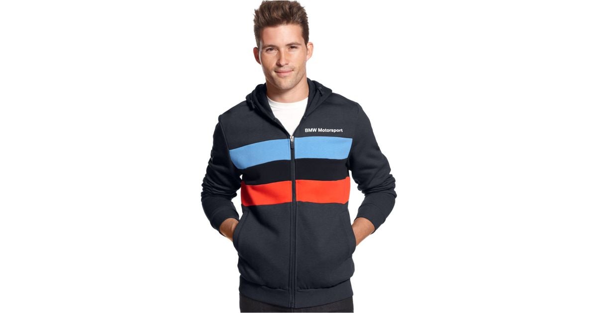 PUMA Bmw Motorsport Full-zip Fleece Hoodie in Blue for Men | Lyst