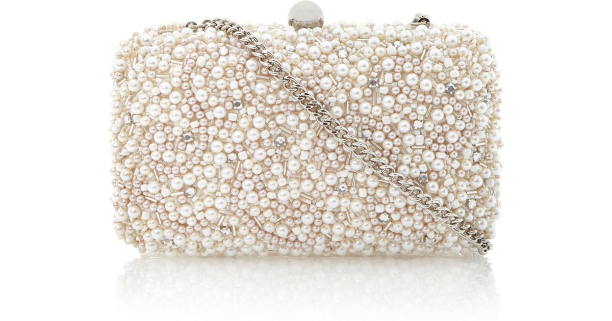 ivory pearl clutch bag