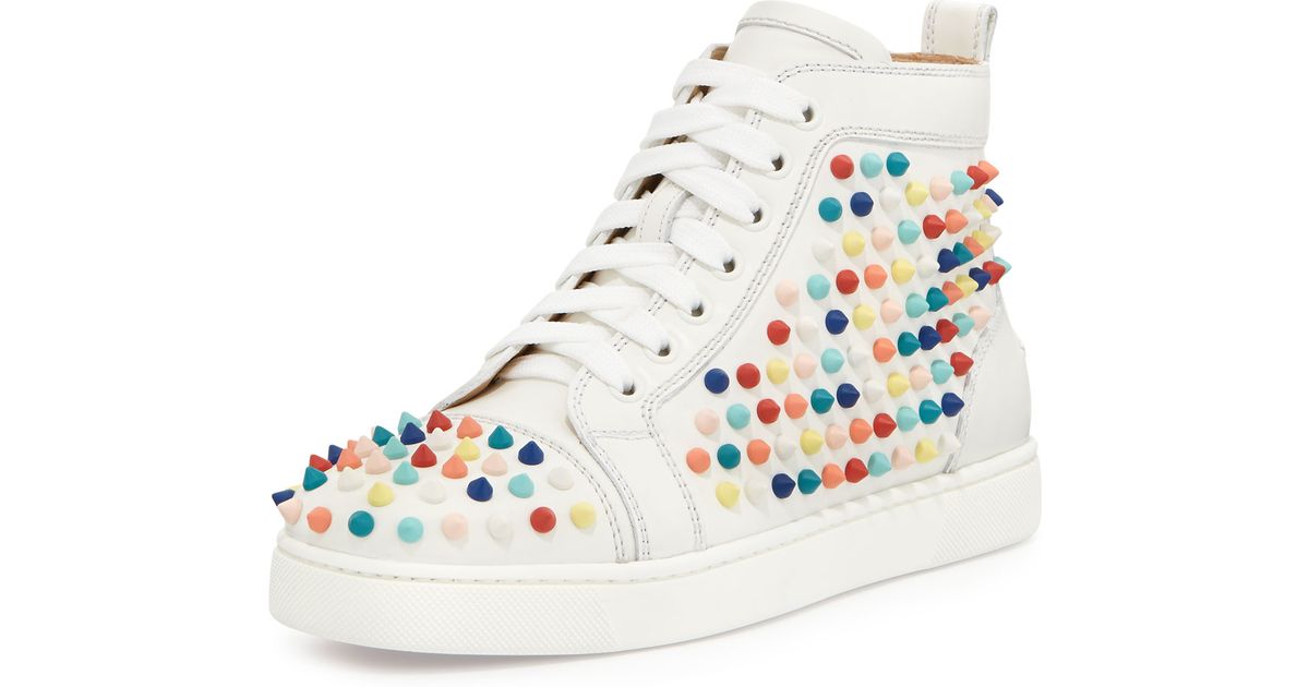 christian louboutin white high tops