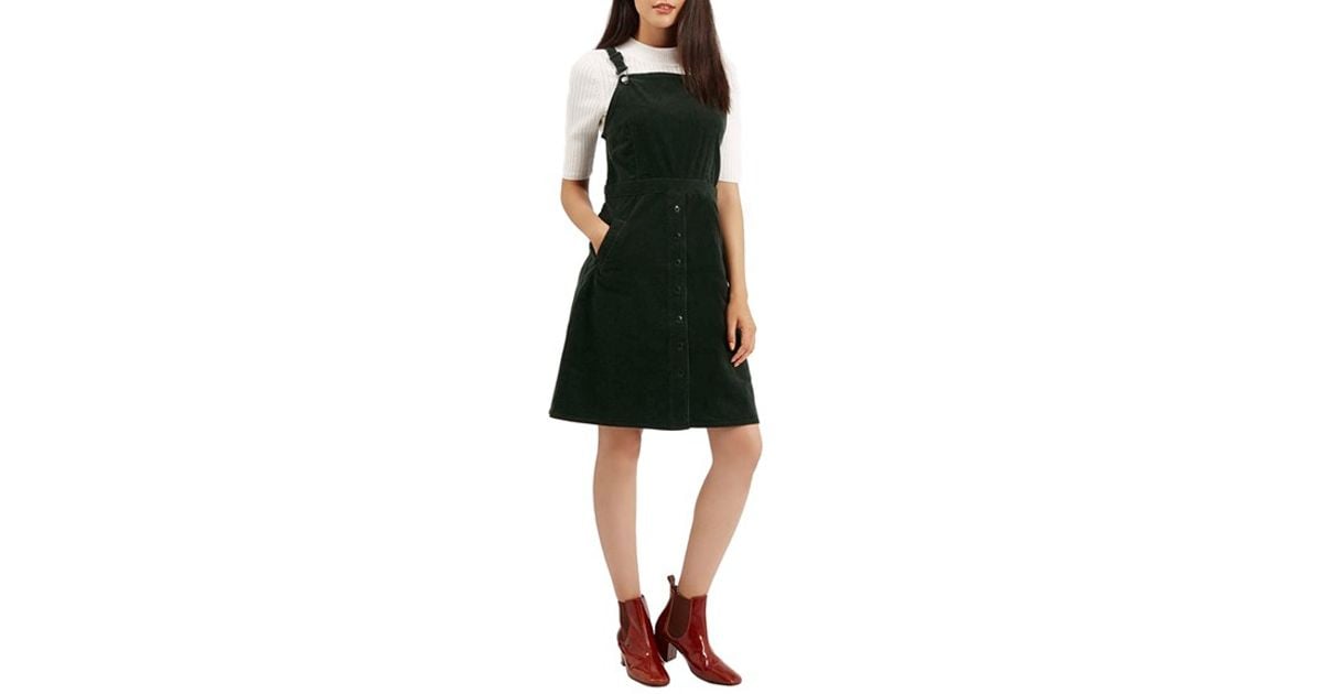 topshop green corduroy dress