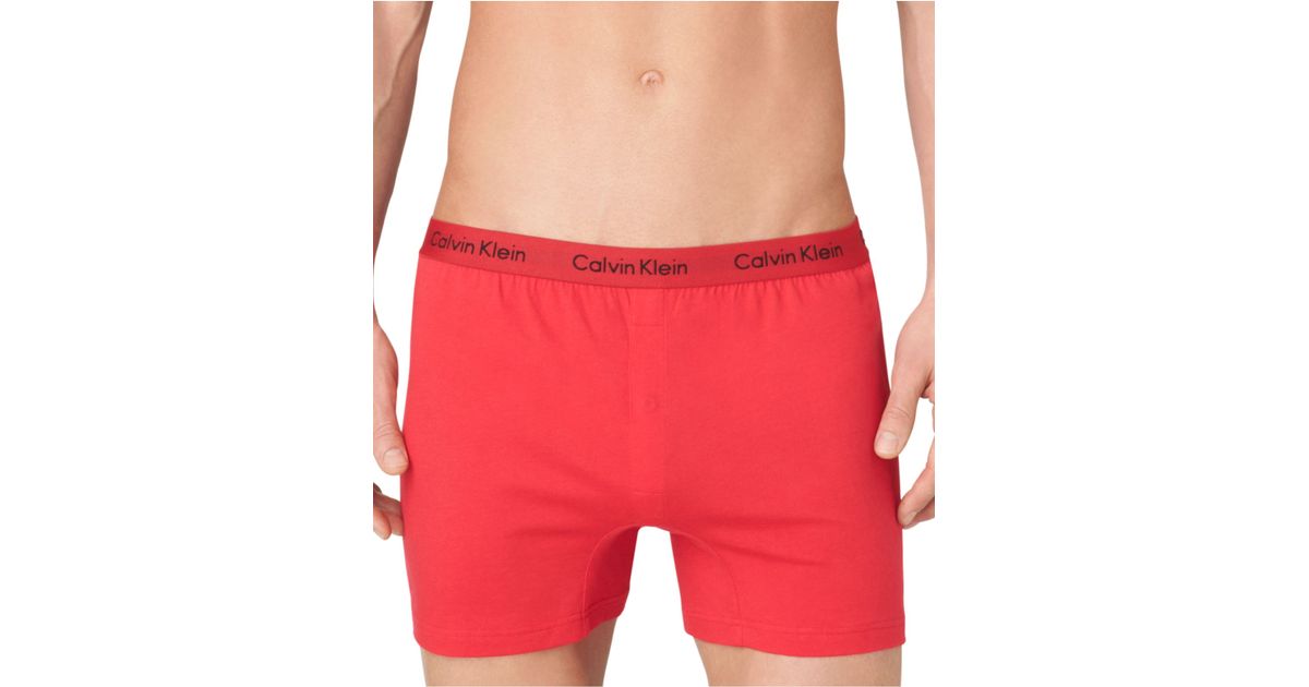 Calvin Klein Men'S Knit SlimFit Boxers U1029 in Red for Men Lyst