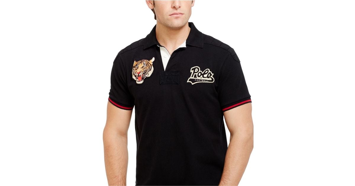 Polo Ralph Lauren Custom-Fit Tiger-Head Polo in Black for Men | Lyst