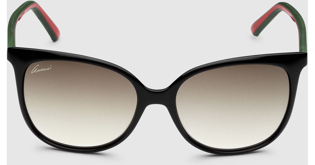 Gucci Rubber Effect  Sunglasses in Black Lyst