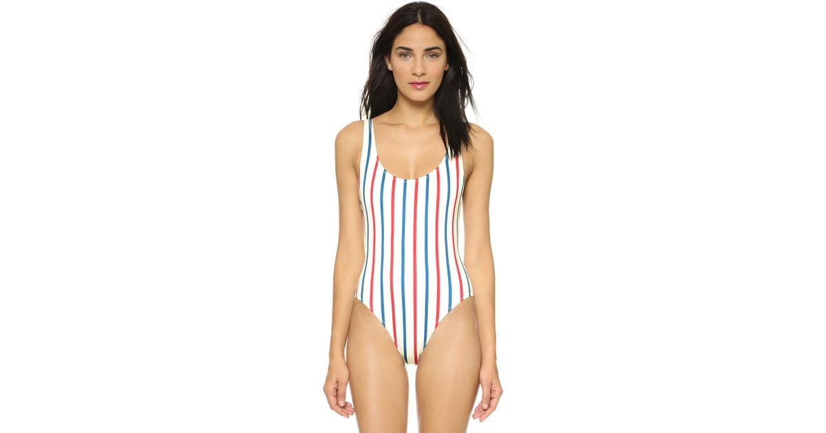 Solid Striped The Anne Marie One Piece Swimsuit Red White Blue Lyst Solid Striped The Anne Marie One Piece Swimsuit Red White Blue Lyst
