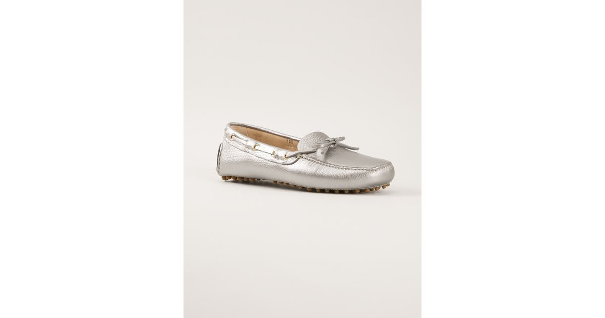 silver driving shoes