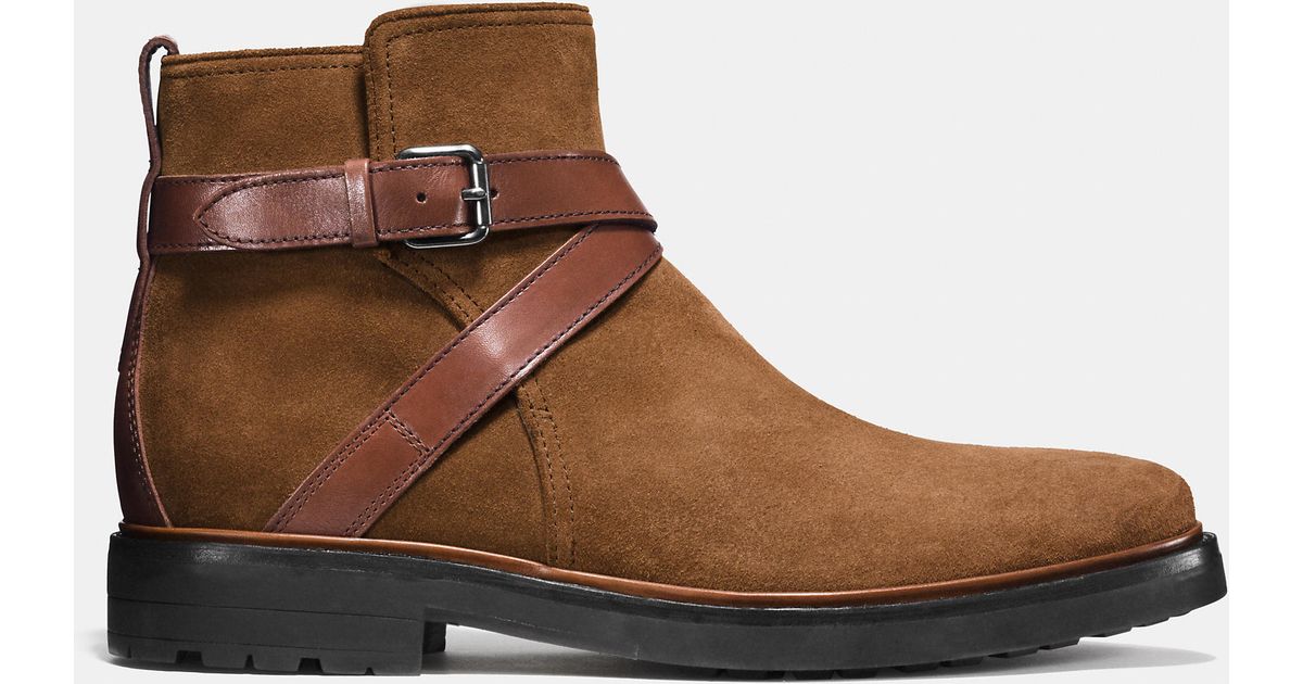 COACH Bryant Suede Jodhpur Boots in Brown for Men Lyst
