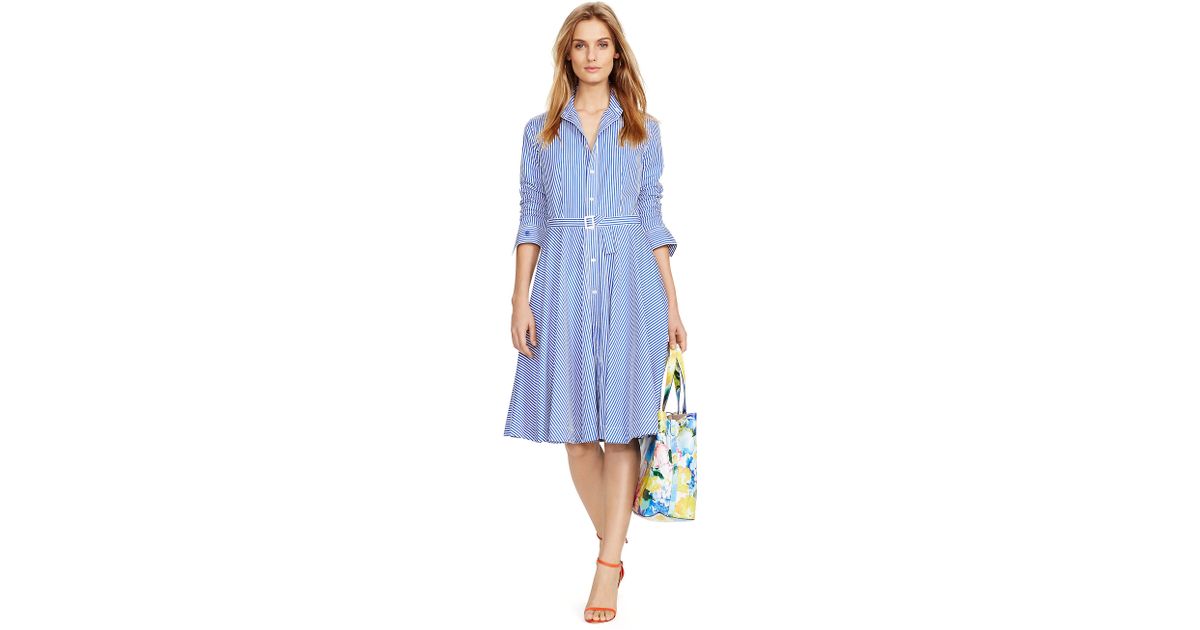 ralph lauren blue shirt dress