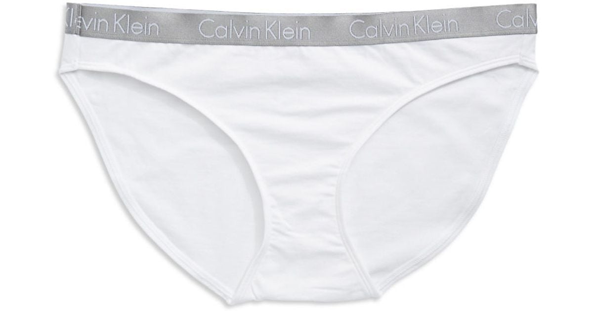 Calvin klein Radiant Cotton Bikini Panties in White Lyst