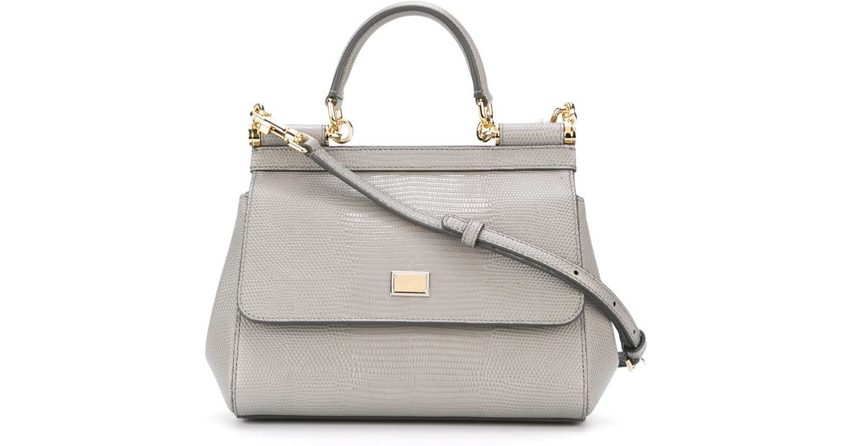 Dolce & Gabbana Small 'sicily' Tote in Grey (Gray) - Lyst