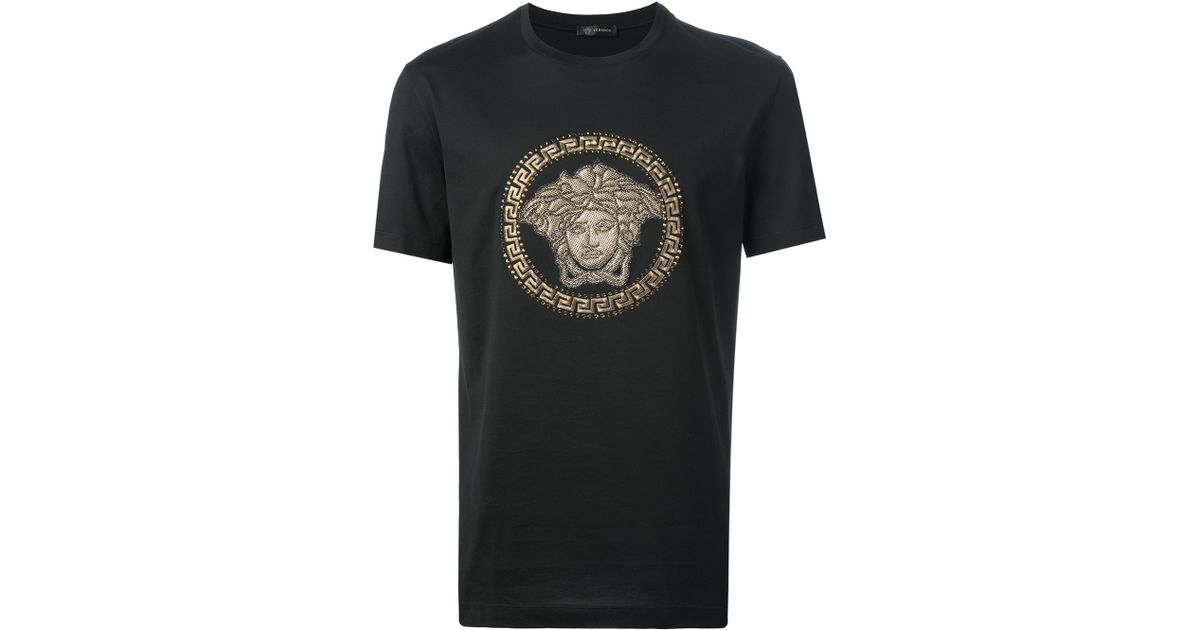 versace t shirt gold and black