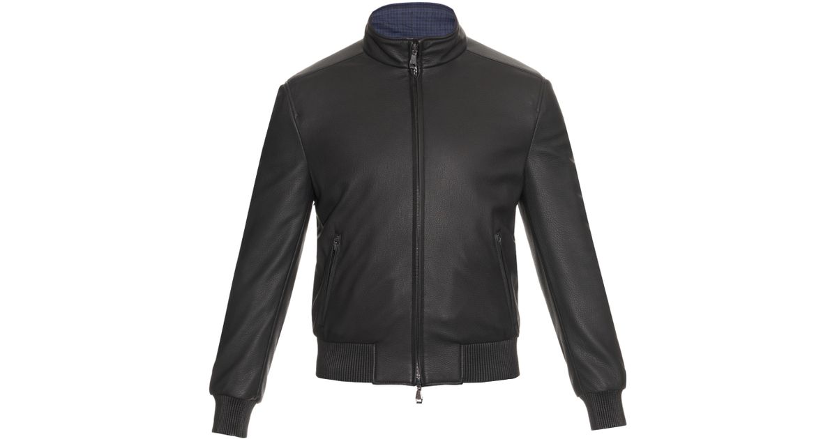 Brioni Reversible Leather Jacket In Black For Men Lyst