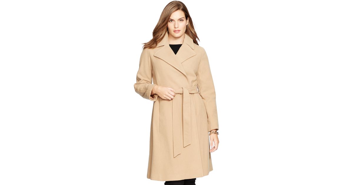 wool blend wrap coat ralph lauren