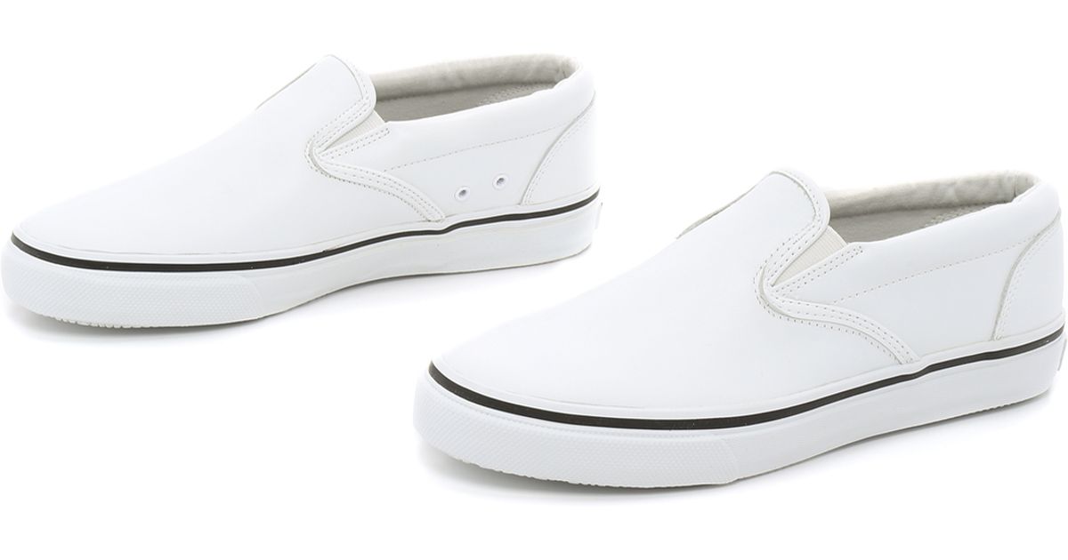 sperry white slip on sneakers Online 