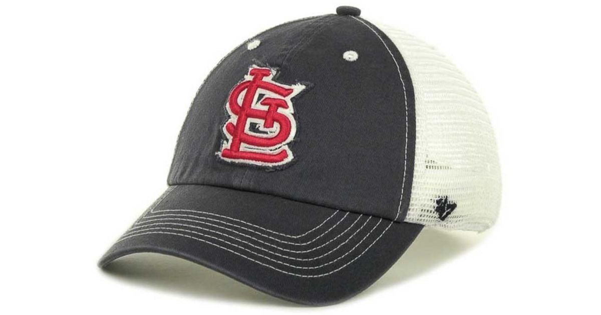 MLB St Louis Cardinals 3D Logo Red Blue Adjustable Curved Bill Hat Cap Retro Nwt
