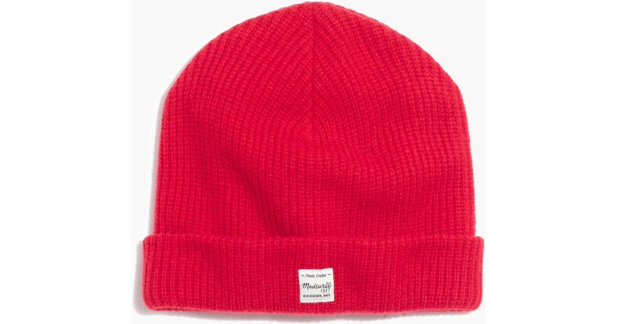 madewell red beanie
