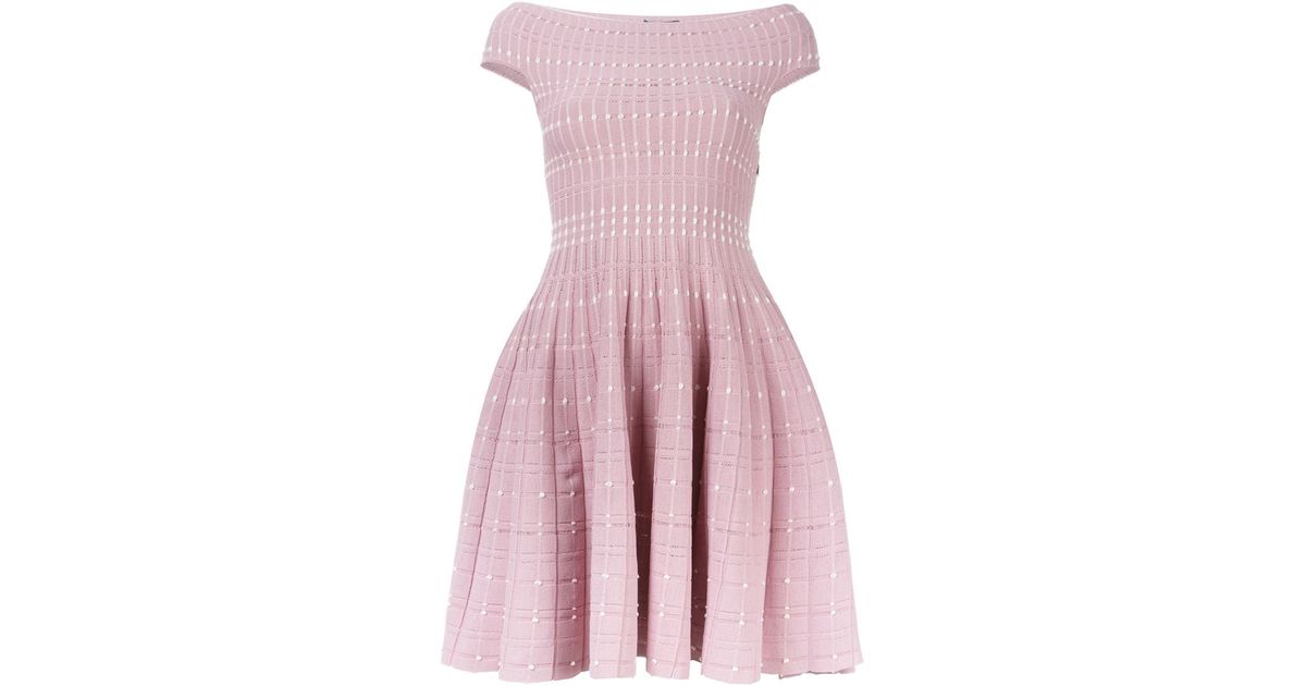 Lyst - Alexander Mcqueen - Knitted Flared Dress - Women - Cotton ...
